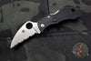 Spyderco Manbug Black Handle Satin Wharncliffe Lockback Knife MBKWS