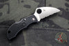 Spyderco Manbug Black Handle Satin Wharncliffe Lockback Knife MBKWS