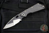 Mick Strider Custom SMF- Serrated Nightmare Grind- Rare Scallop Top Grind- Blackened Blade Flats- Double Flamed Titanium Handles