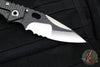 Mick Strider Custom SMF- Serrated Nightmare Grind- Rare Scallop Top Grind- Blackened Blade Flats- Double Flamed Titanium Handles