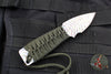 Strider Knives Flamed Titanium Fixed Blade Drop Point Knife- Green Cord