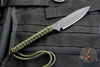 Strider Knives Small Fixed Blade Black Spearpoint with Green Cord