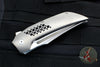 Tashi Bharucha Custom Flipper Knife- Recurve Satin Blade- Orange Peel Titanium Handles- Timascus Clip