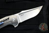 Tashi Bharucha Custom Flipper Knife- Recurve Satin Blade- Orange Peel Titanium Handles- Timascus Clip