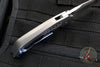 Tashi Bharucha Custom Flipper Knife- Recurve Satin Blade- Orange Peel Titanium Handles- Timascus Clip