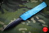 Twist Tighe LARGE Double Edge OTF Blue with Black Plain Edge Blade 1300-6