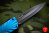 Twist Tighe LARGE Double Edge OTF Blue with Black Plain Edge Blade 1300-6