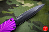 Twist Tighe LARGE Double Edge OTF Purple with Black Plain Edge Blade 1300-6 PU