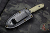 Protech Les George SBR Short Bladed Rockeye Green G-10 Handle Black DLC Fixed Blade Leather Sheath LG513-GREEN SBR